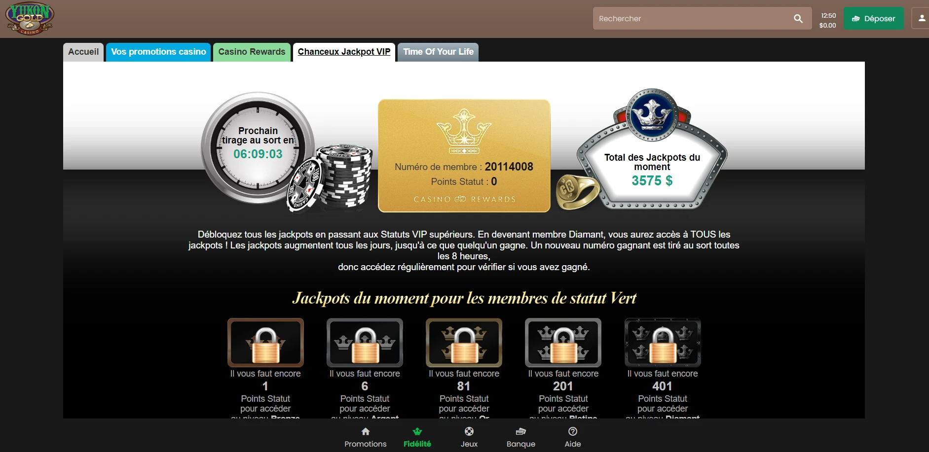 Yukon Gold Casino Screenshot