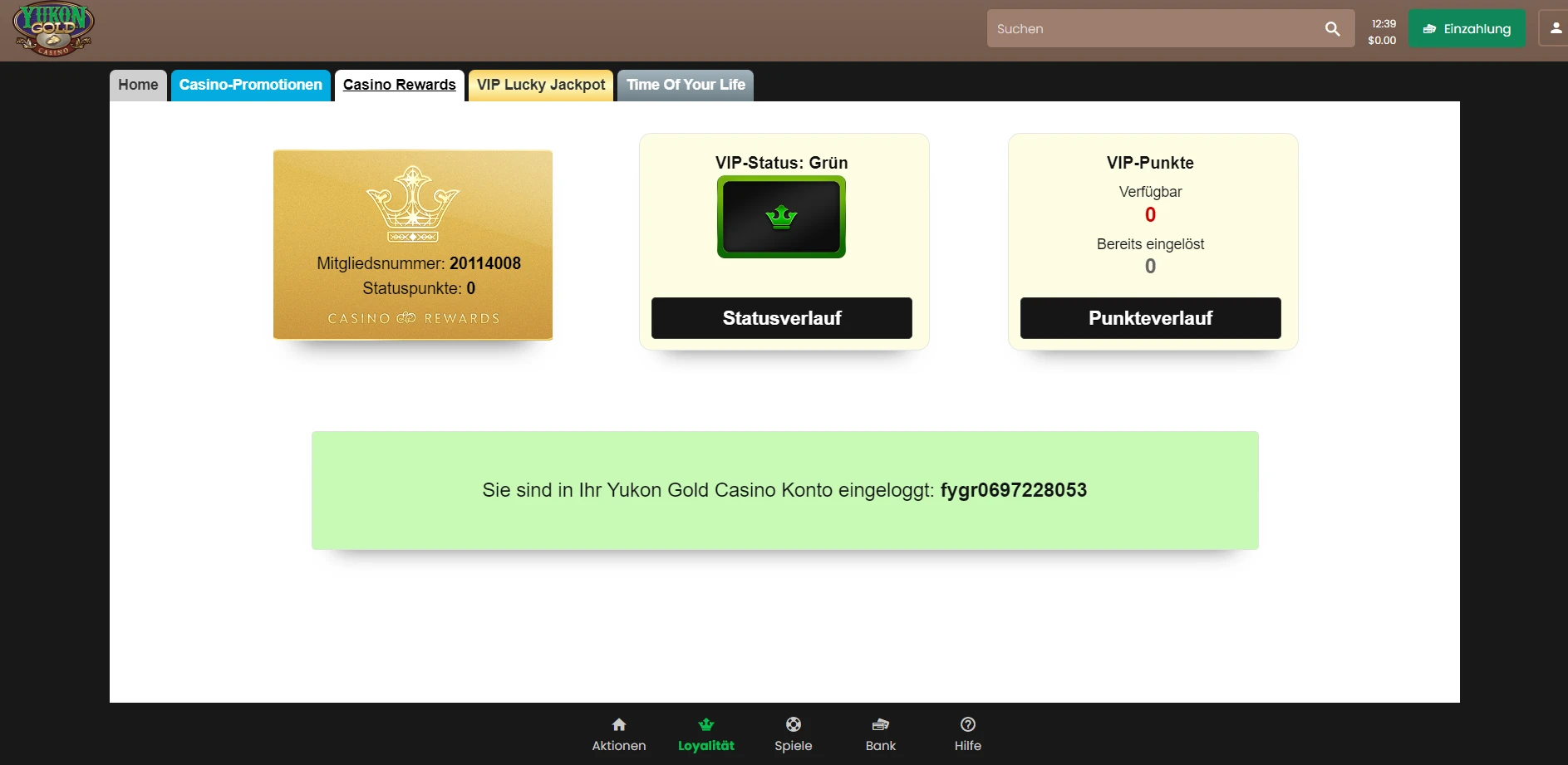 Yukon Gold Casino Screenshot