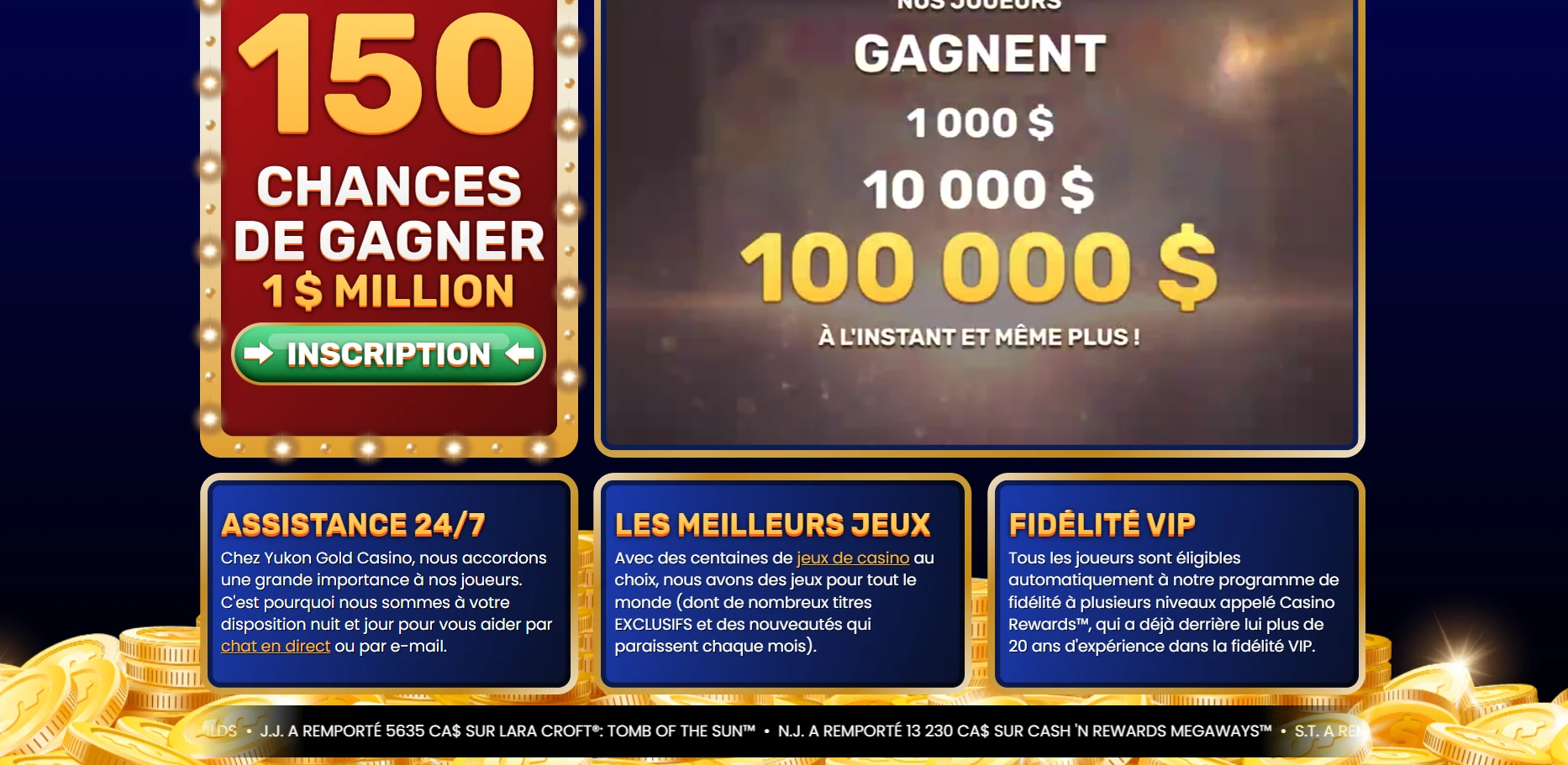 Yukon Gold Casino Screenshot