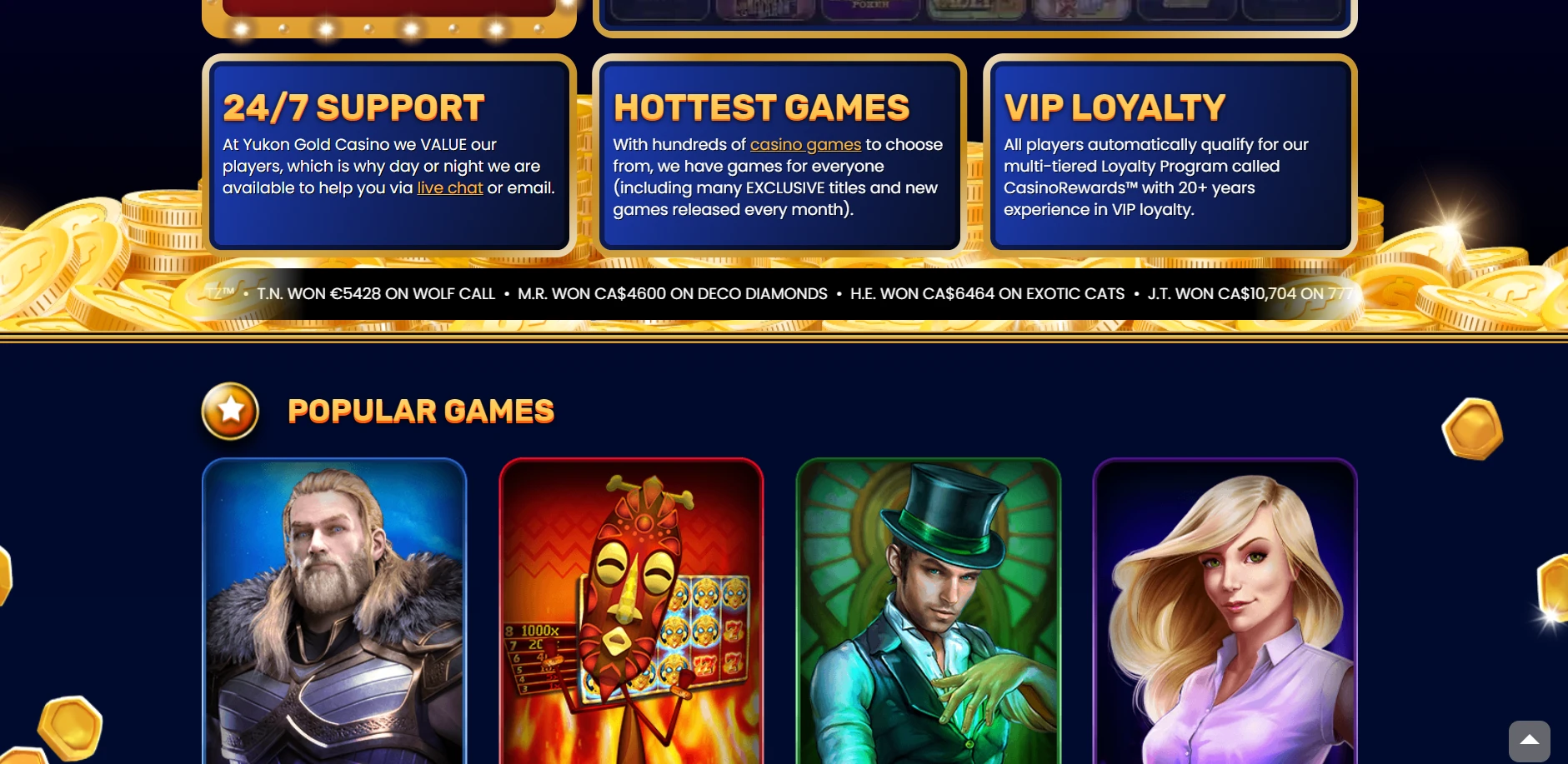 Yukon Gold Casino Screenshot