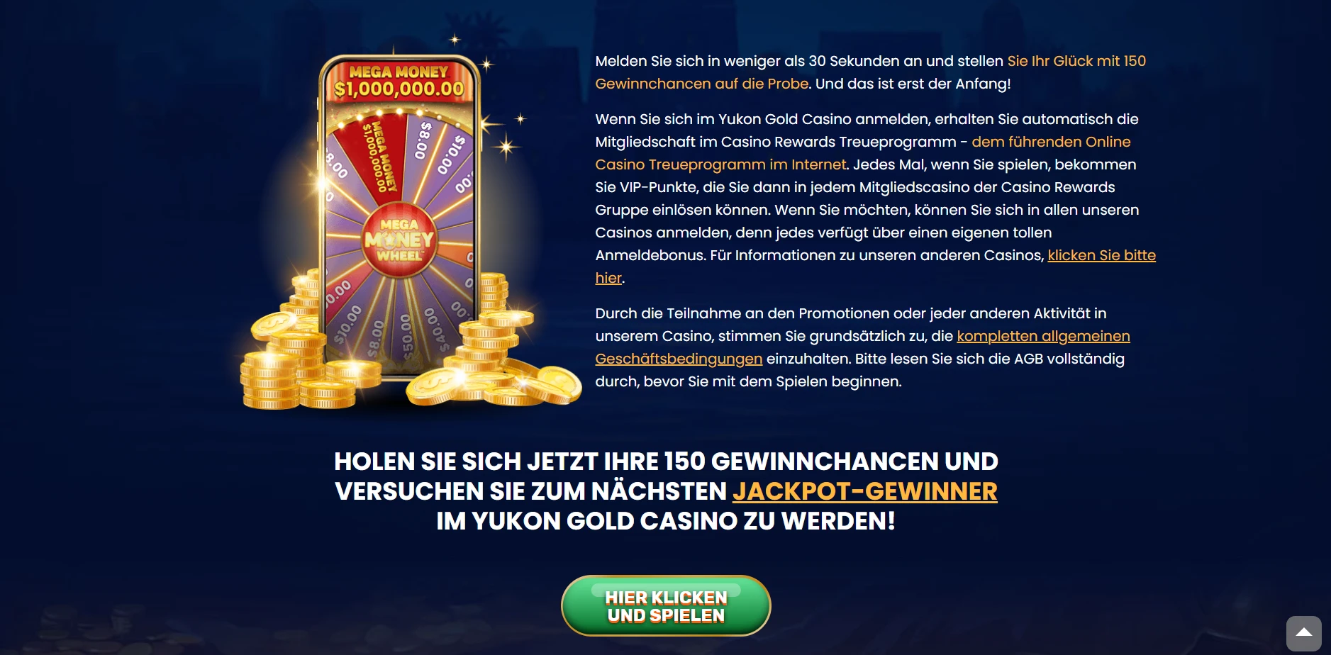 Yukon Gold Casino Screenshot