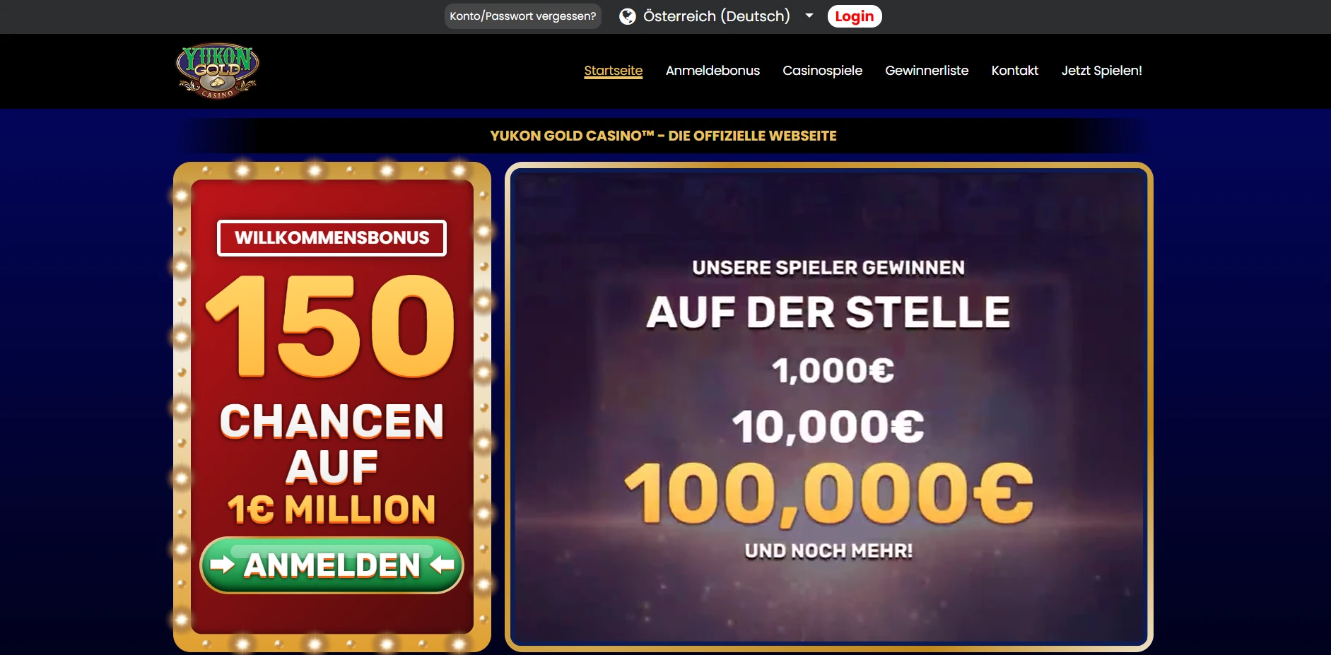 Yukon Gold Casino Screenshot