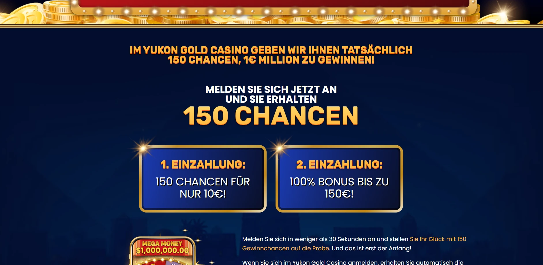 Yukon Gold Casino Screenshot