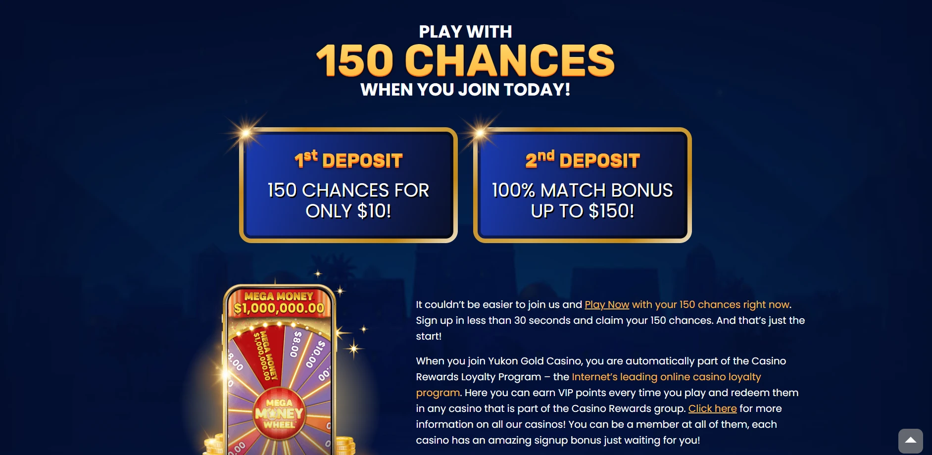 Yukon Gold Casino Screenshot
