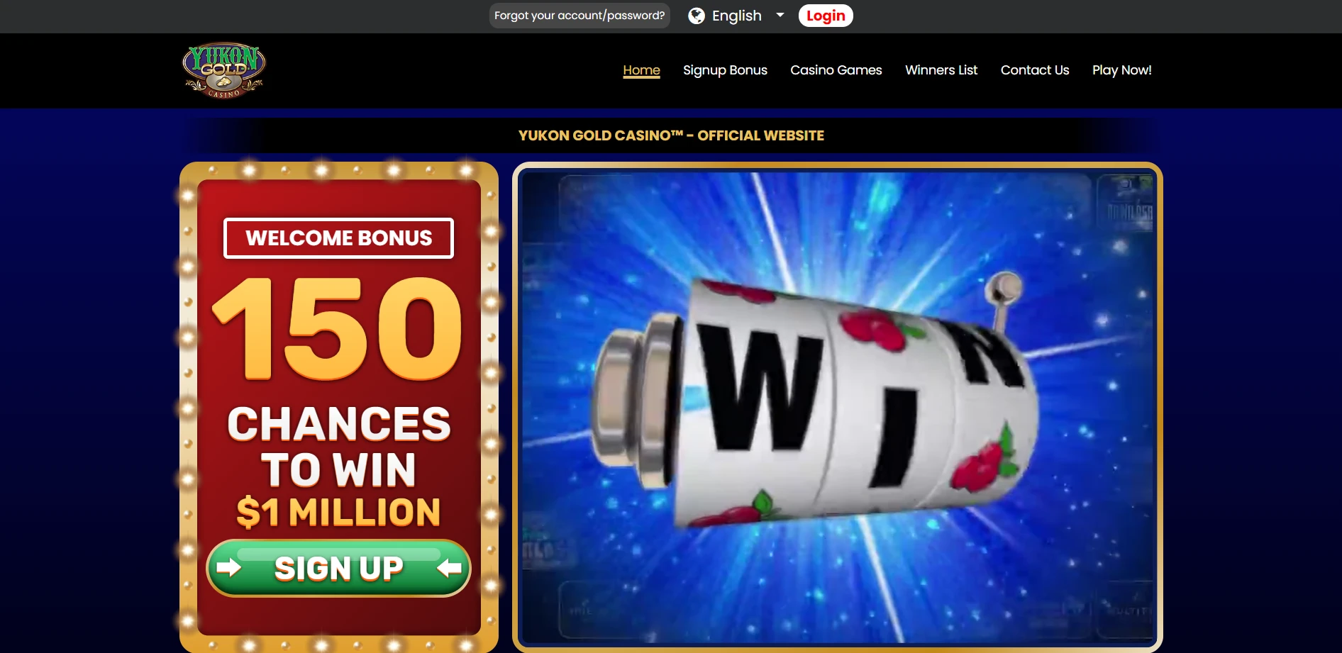 Yukon Gold Casino Screenshot