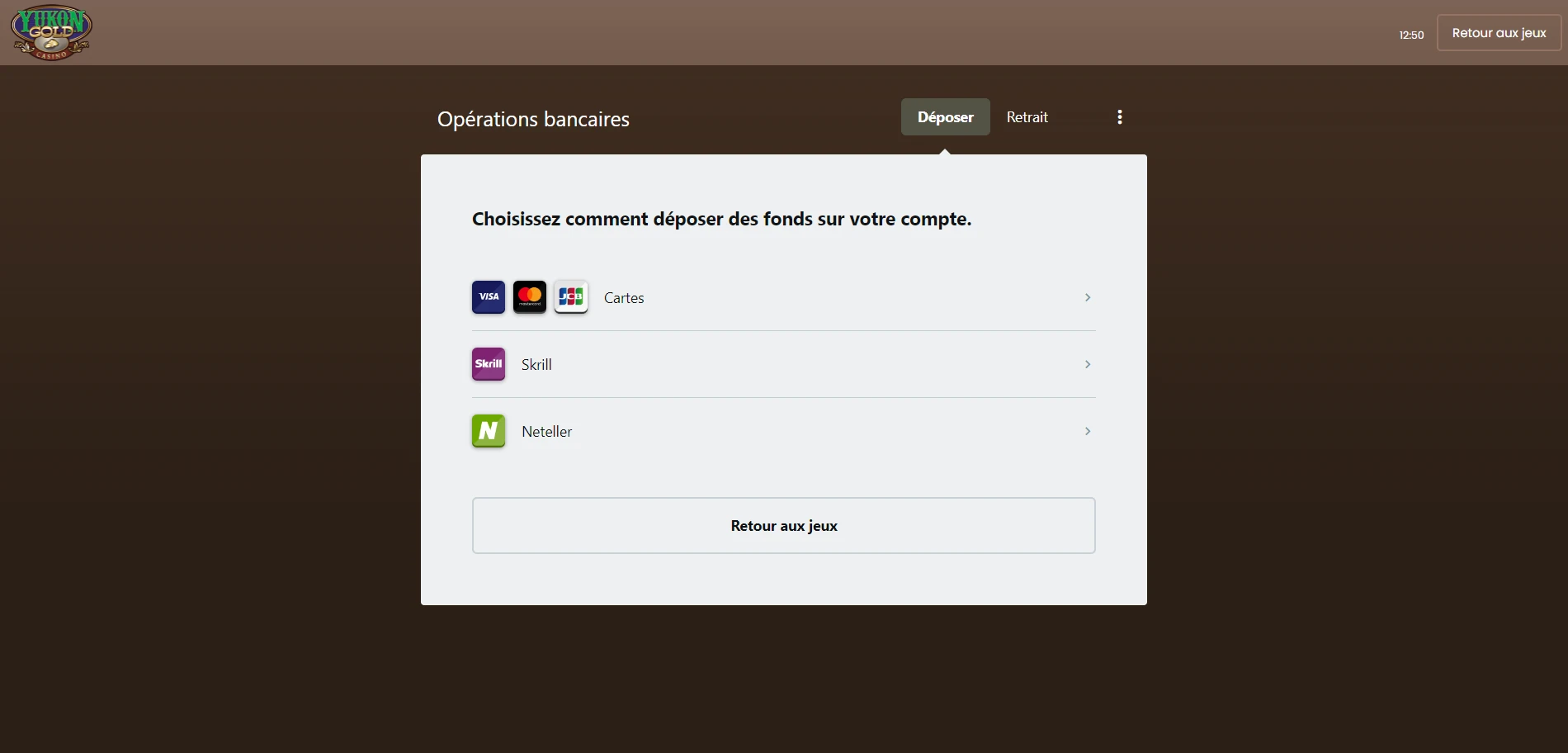 Yukon Gold Casino Screenshot