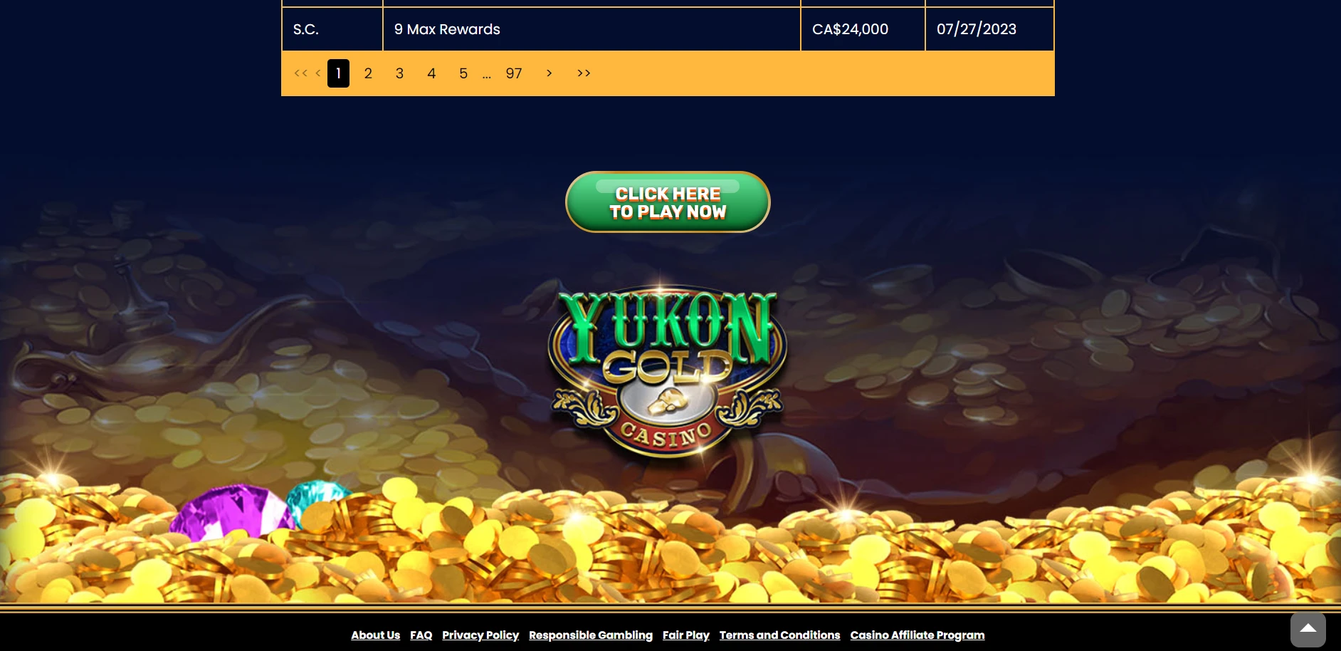 Yukon Gold Casino Screenshot
