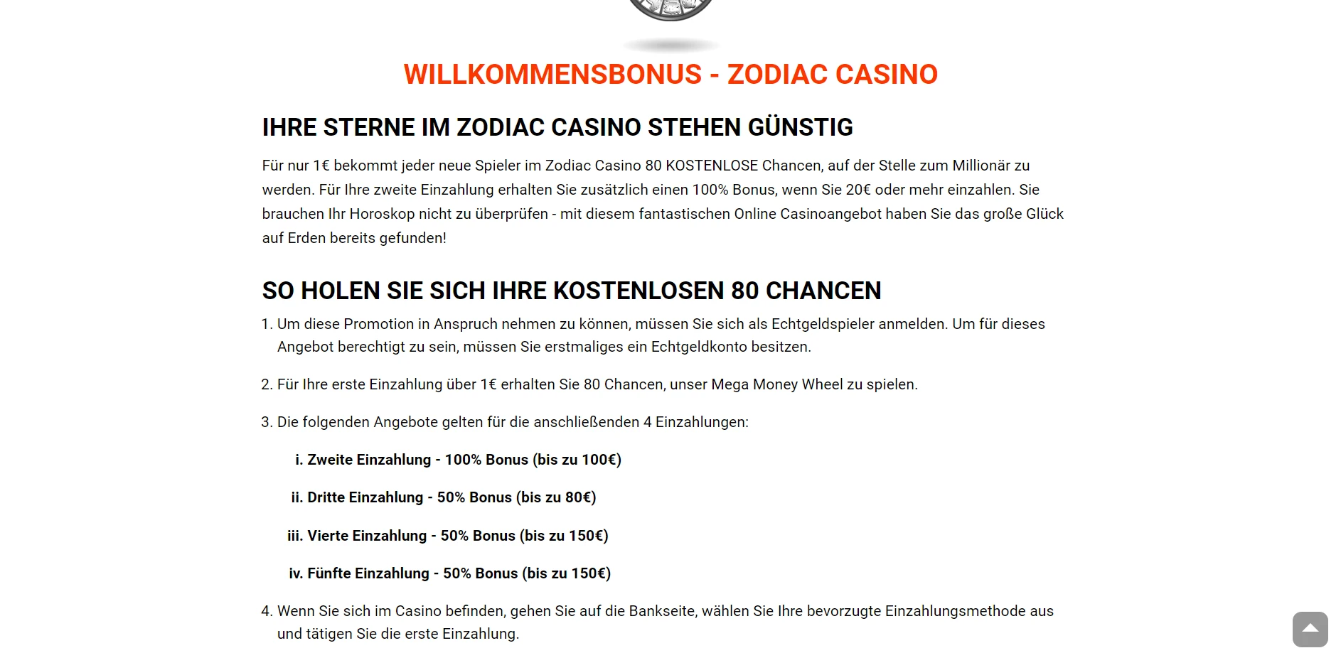 Zodiac Casino Screenshot