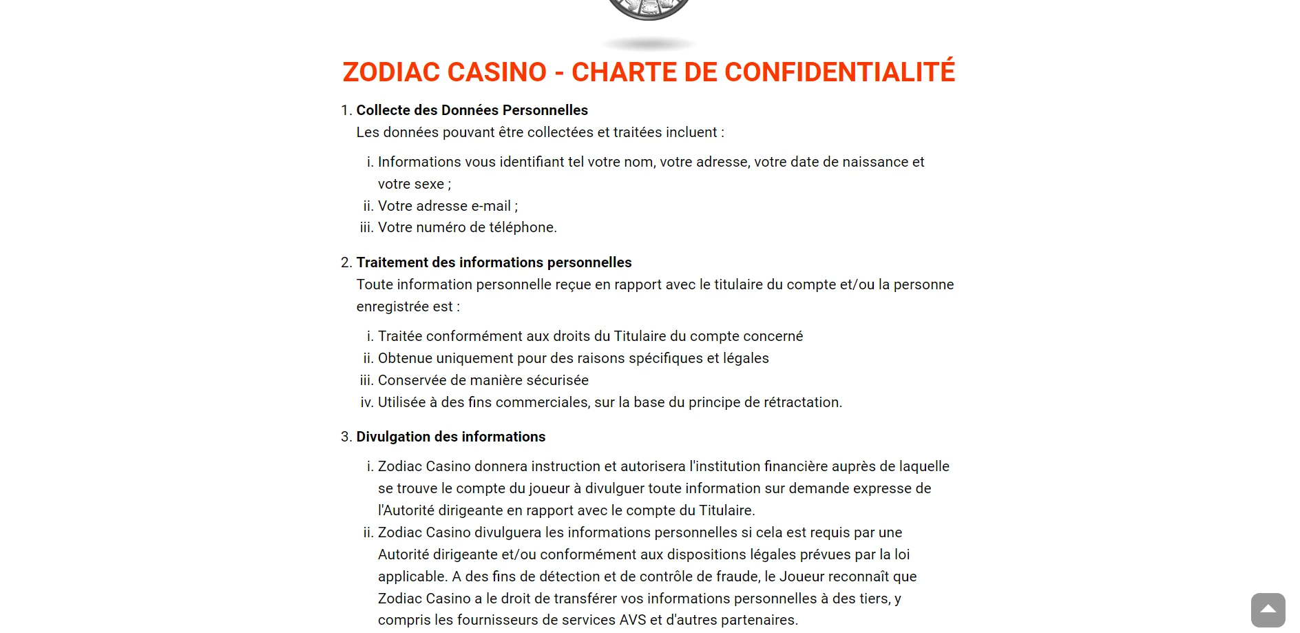 Zodiac Casino Screenshot