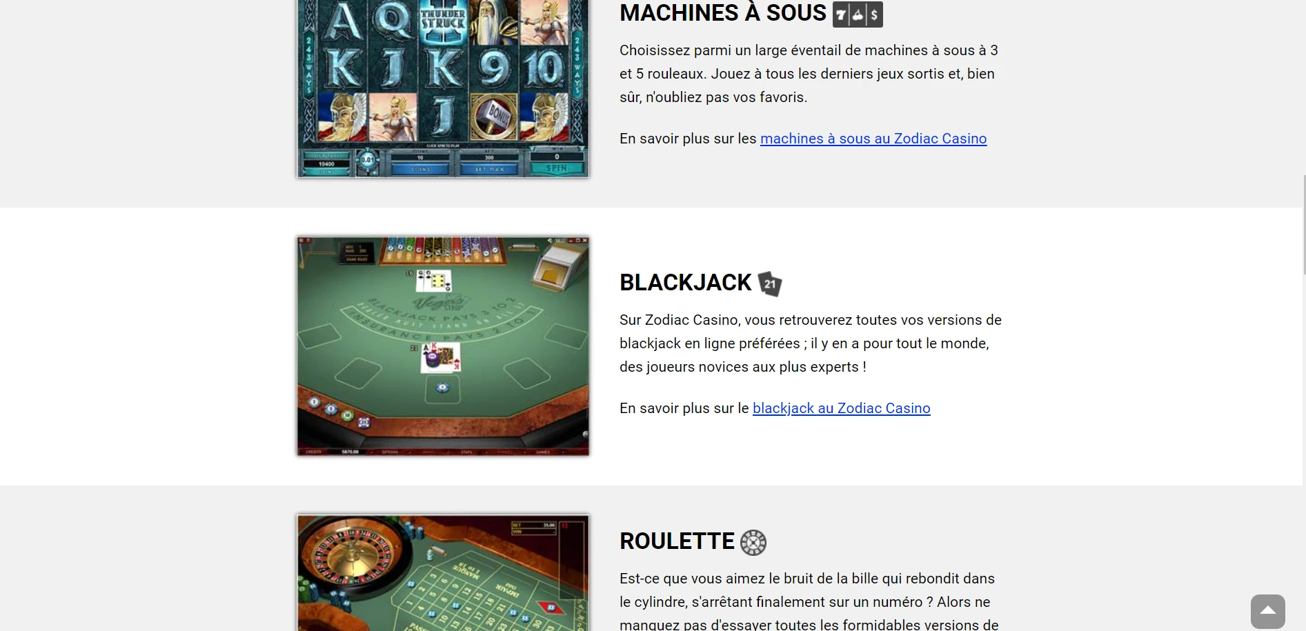 Zodiac Casino Screenshot