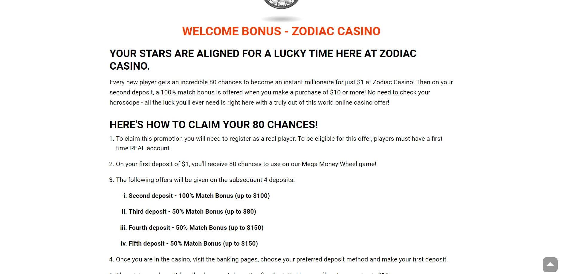 Zodiac Casino Screenshot