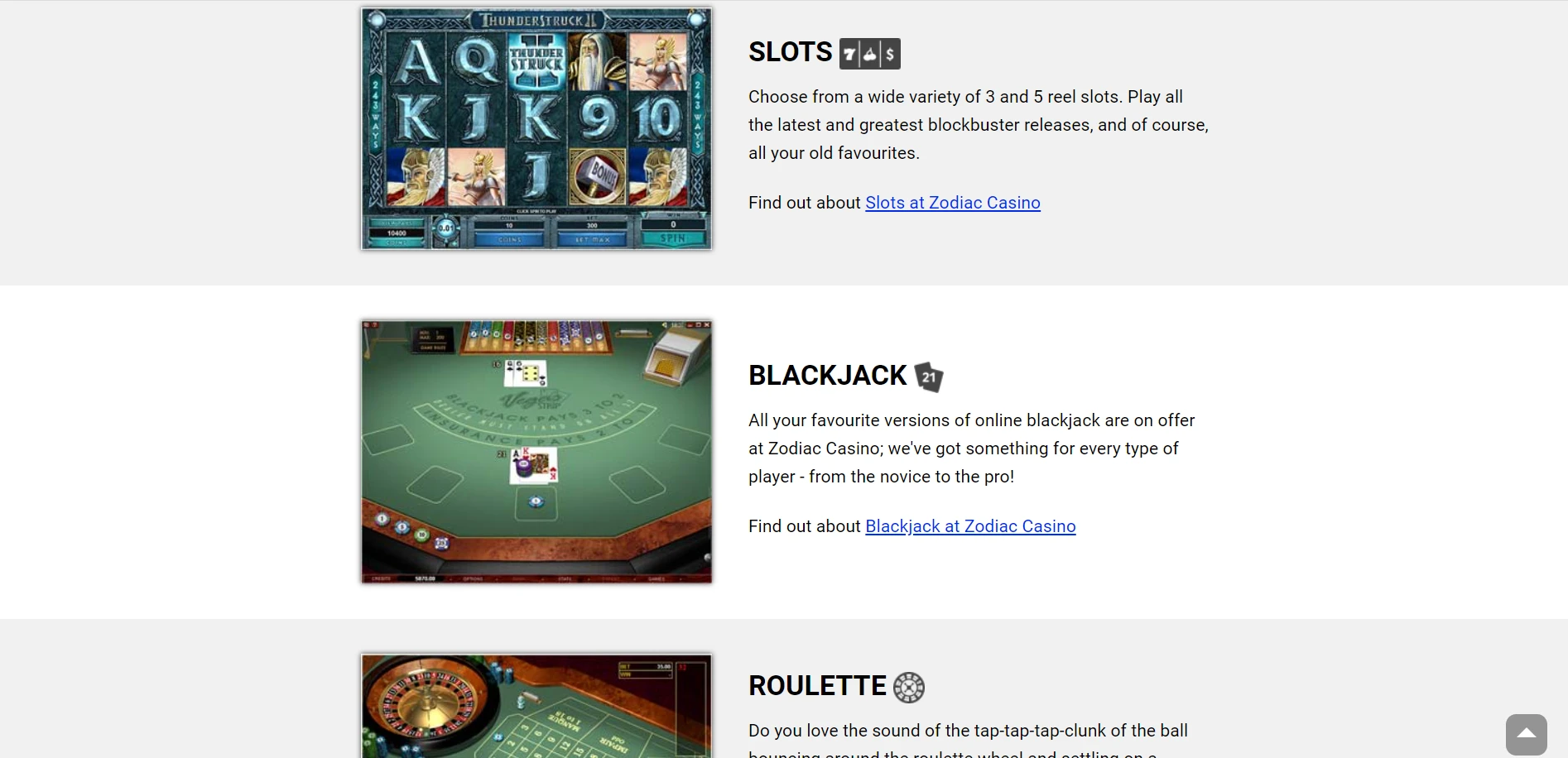 Zodiac Casino Screenshot