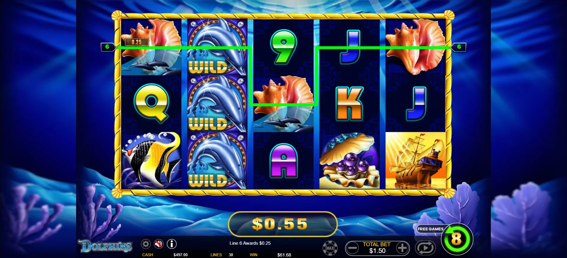 50 Dolphins Ainsworth Screenshots