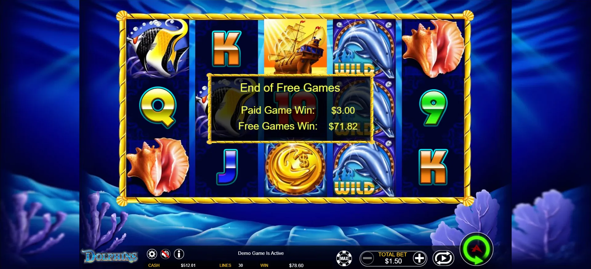 50 Dolphins Ainsworth Screenshots
