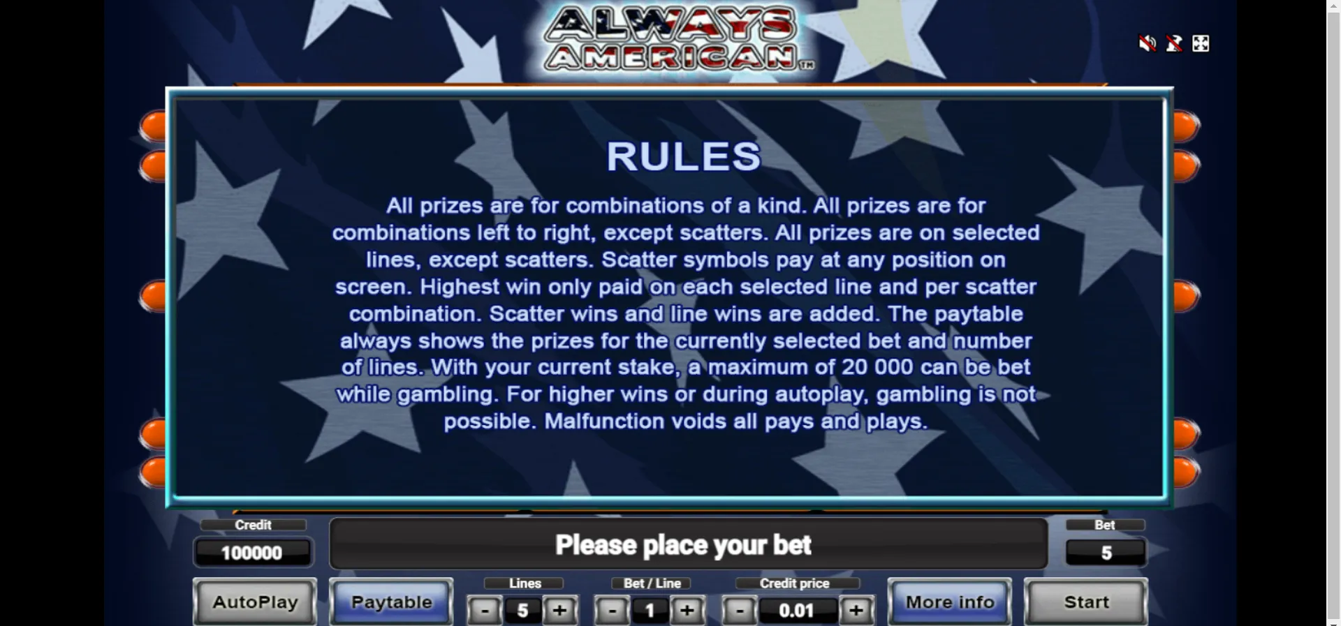 Always American Novomatic Screenshots