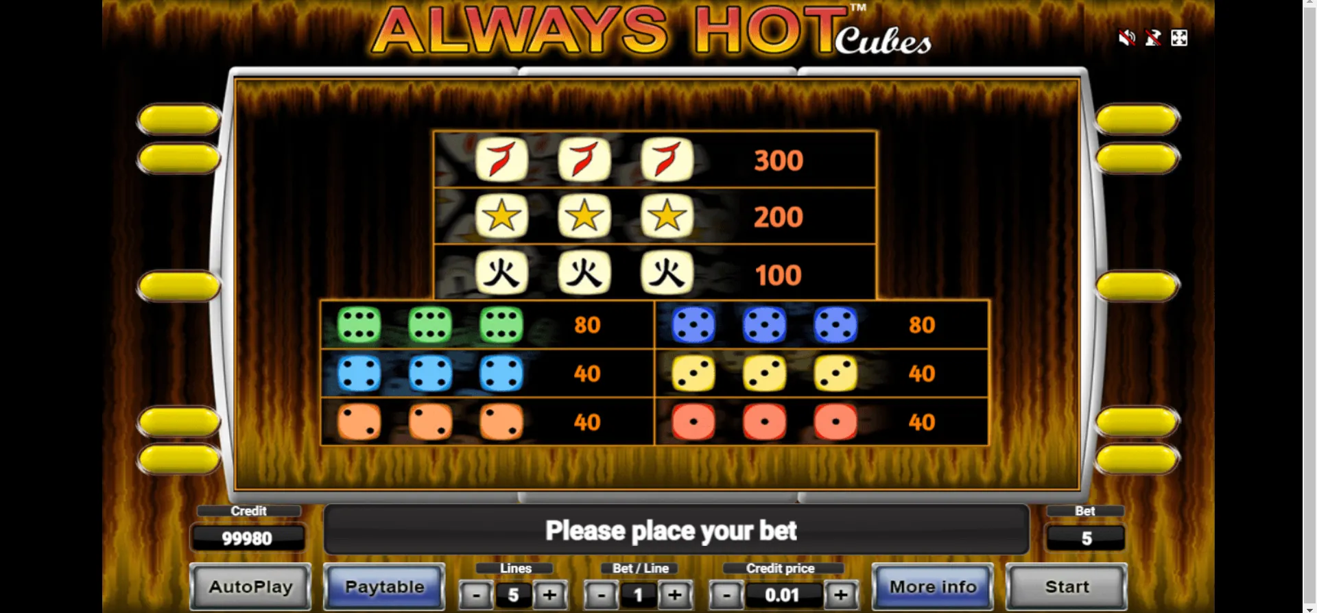 Always Hot Cubes Novomatic Screenshots