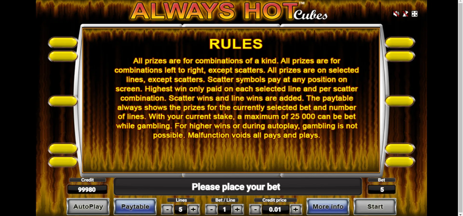 Always Hot Cubes Novomatic Screenshots