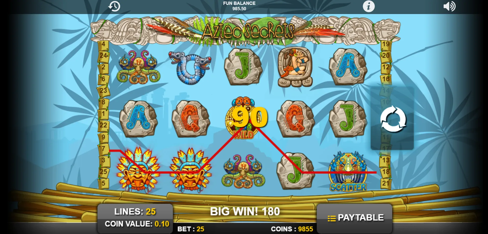 Aztec Secrets 1X2Gaming Screenshots