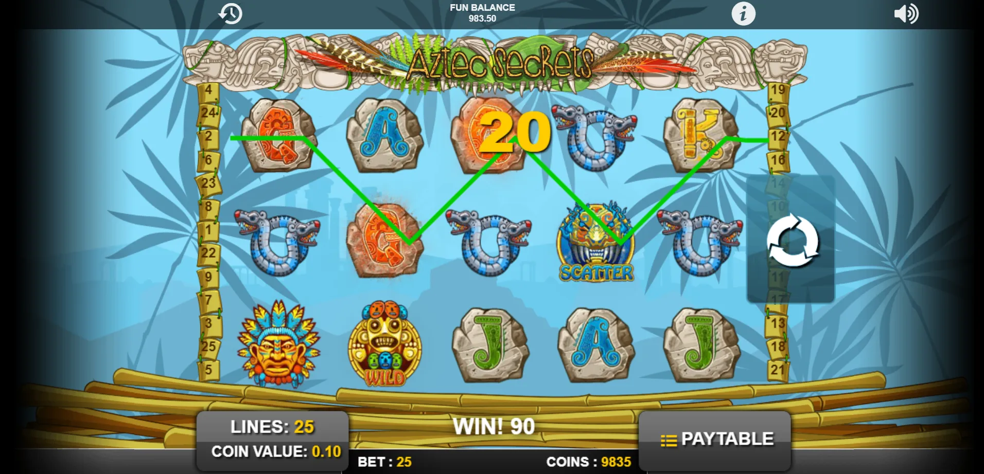 Aztec Secrets 1X2Gaming Screenshots