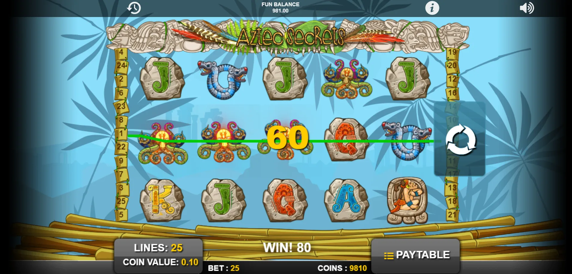 Aztec Secrets 1X2Gaming Screenshots