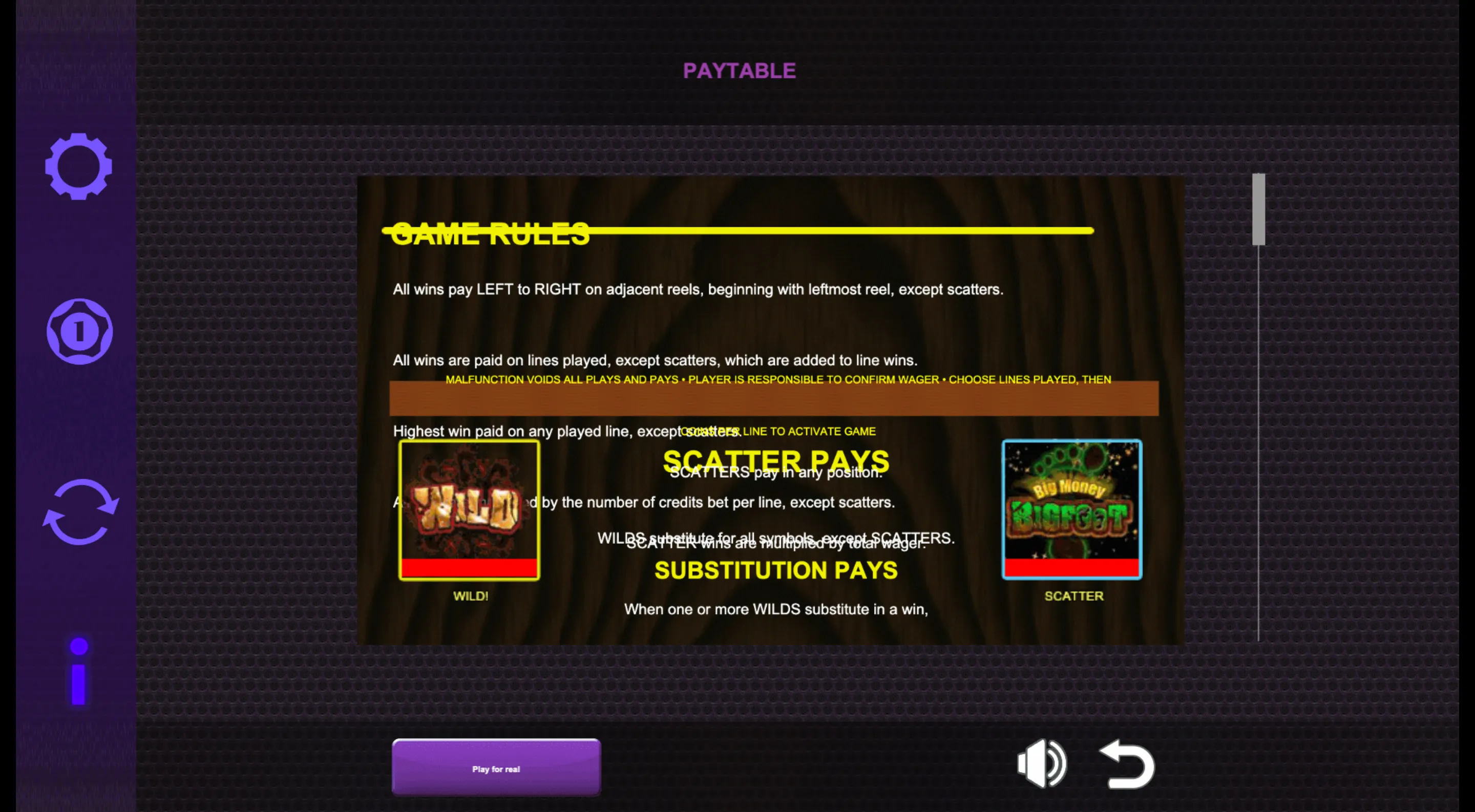 Big Money Bigfoot Realtime Gaming Rtg Screenshots