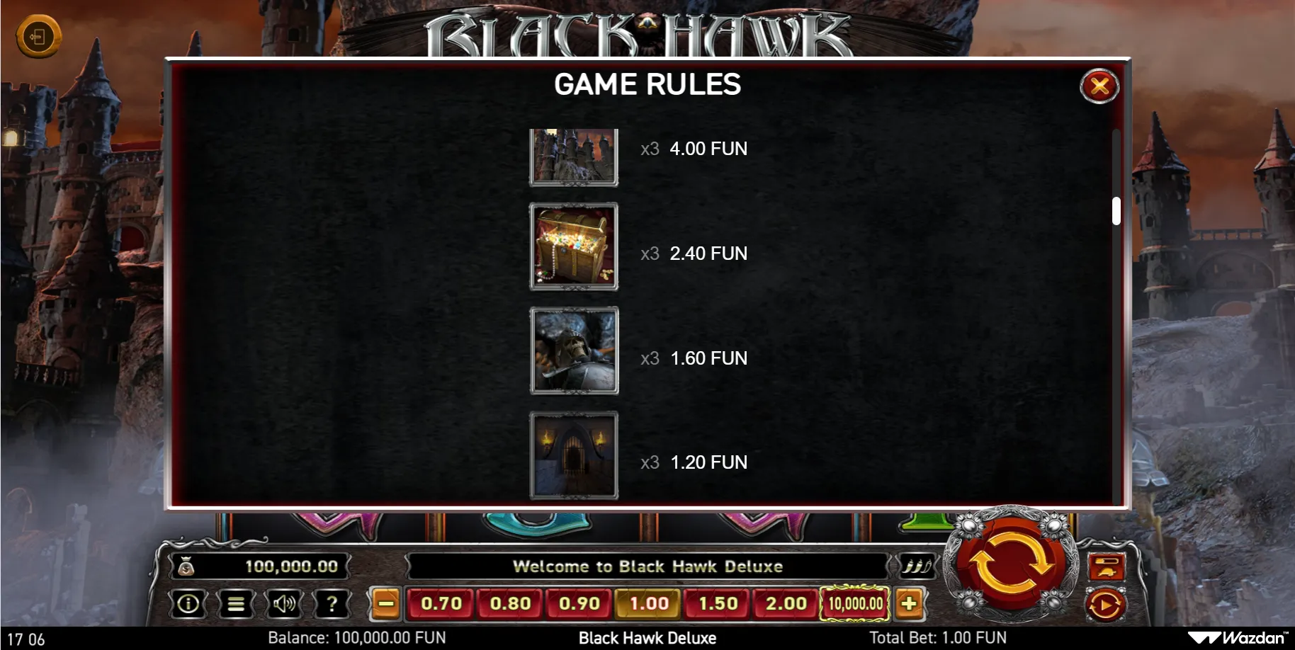 Black Hawk Deluxe Wazdan Screenshots