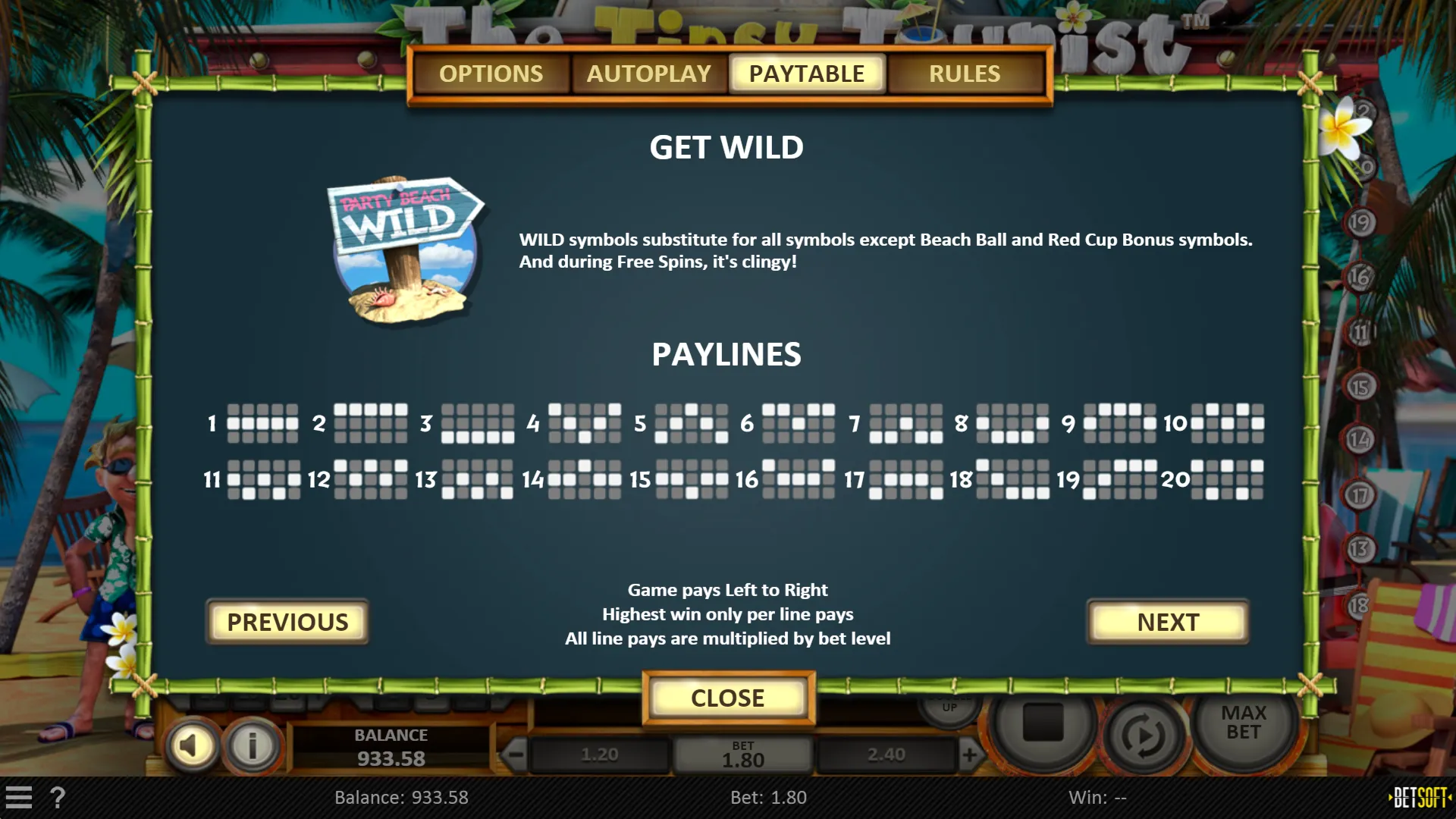 The Tipsy Tourist Betsoft Screenshots