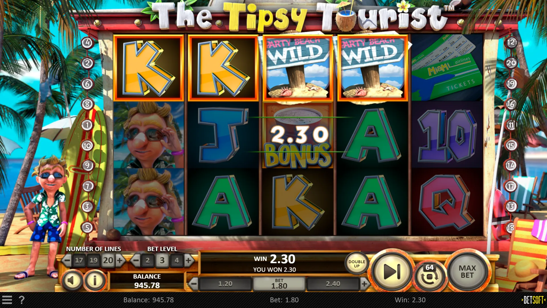 The Tipsy Tourist Betsoft Screenshots