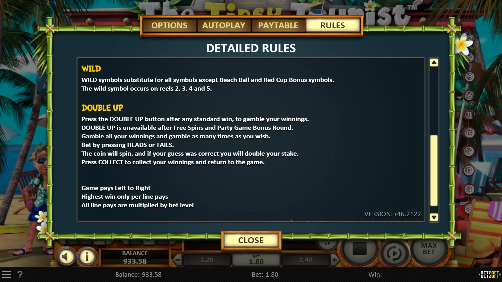 The Tipsy Tourist Betsoft Screenshots