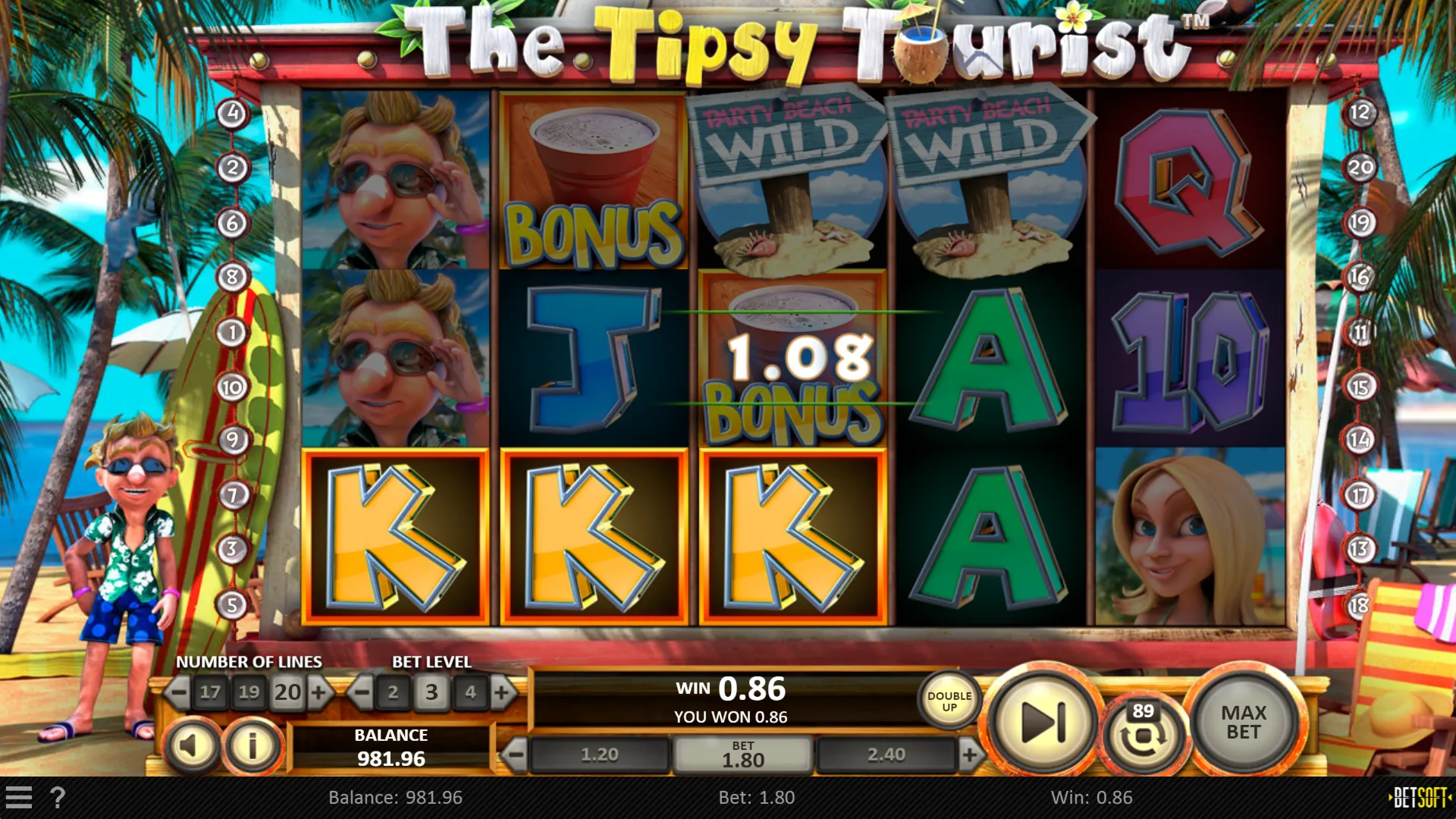 The Tipsy Tourist Betsoft Screenshots