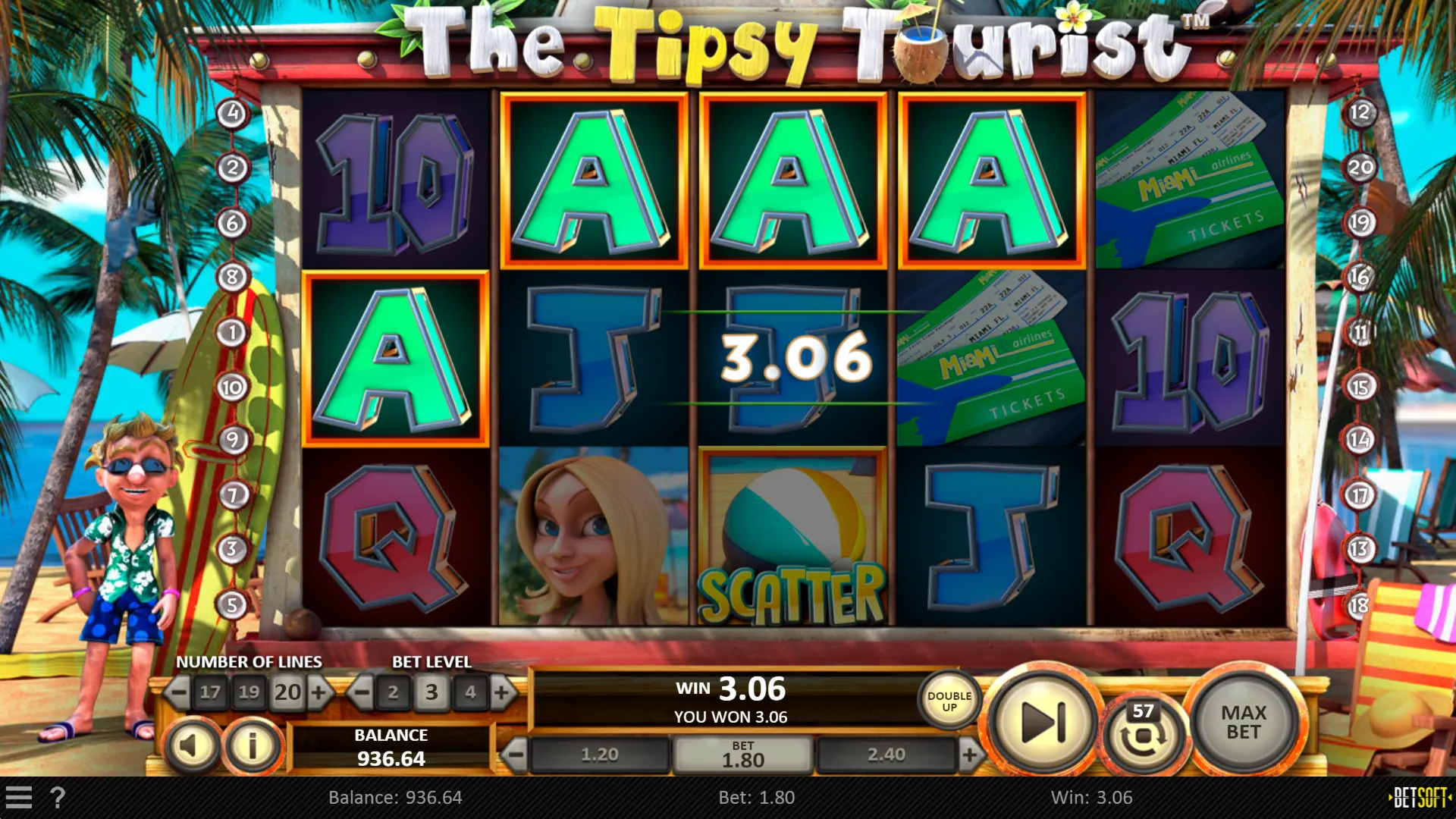 The Tipsy Tourist Betsoft Screenshots