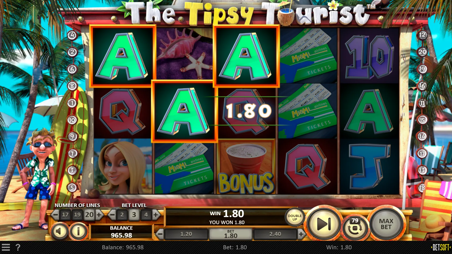 The Tipsy Tourist Betsoft Screenshots