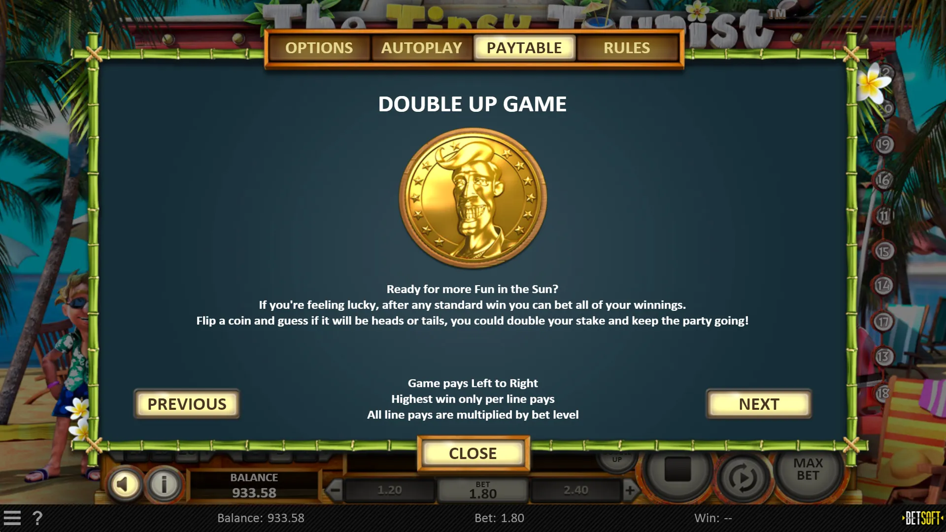 The Tipsy Tourist Betsoft Screenshots