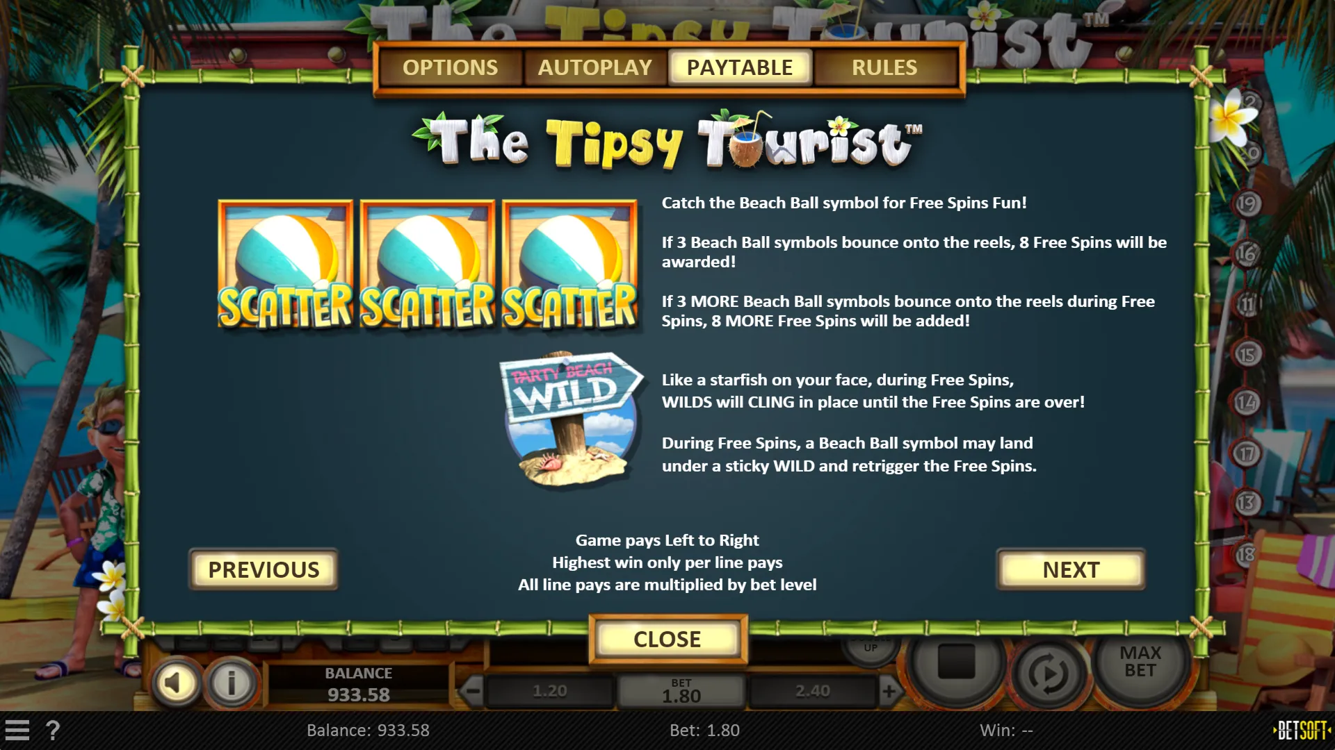 The Tipsy Tourist Betsoft Screenshots