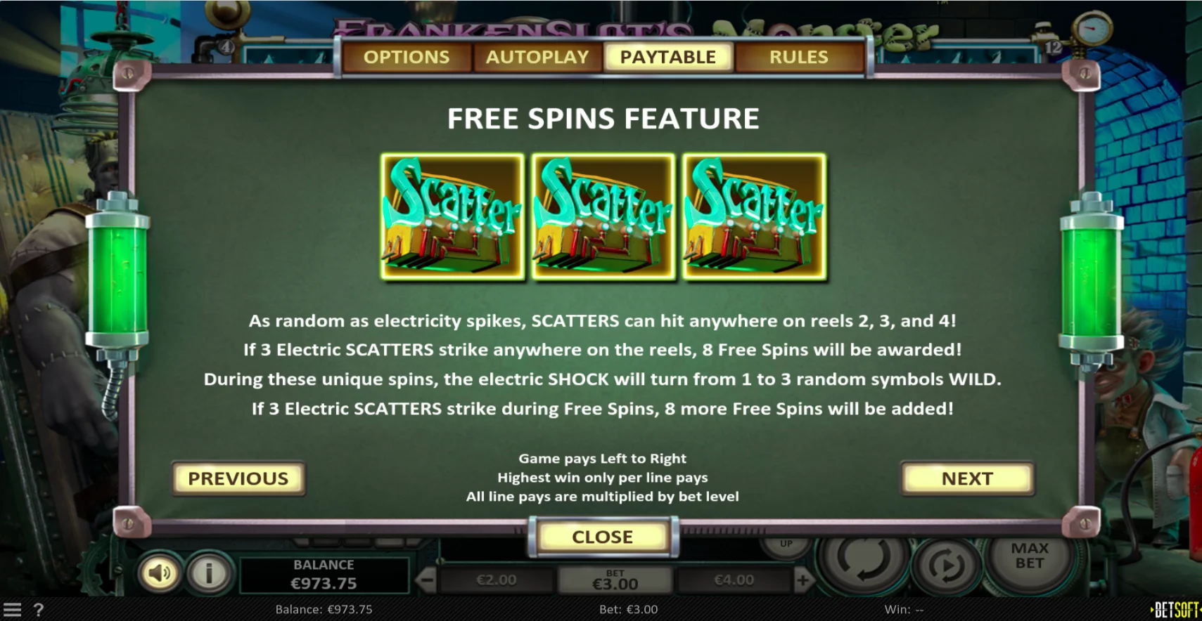 Frankenslot's Monster - BetSoft