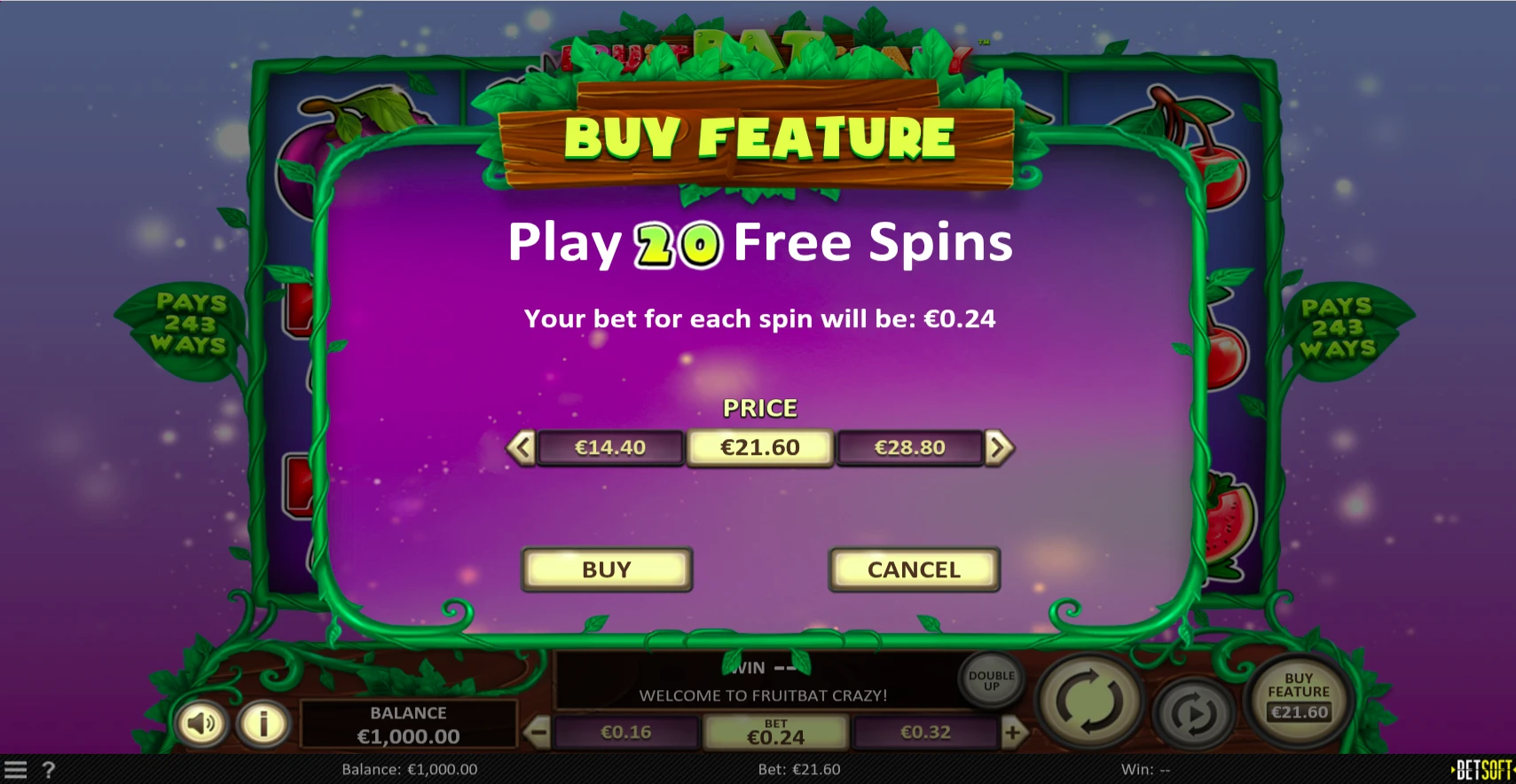 Fruit Bat Crazy - BetSoft