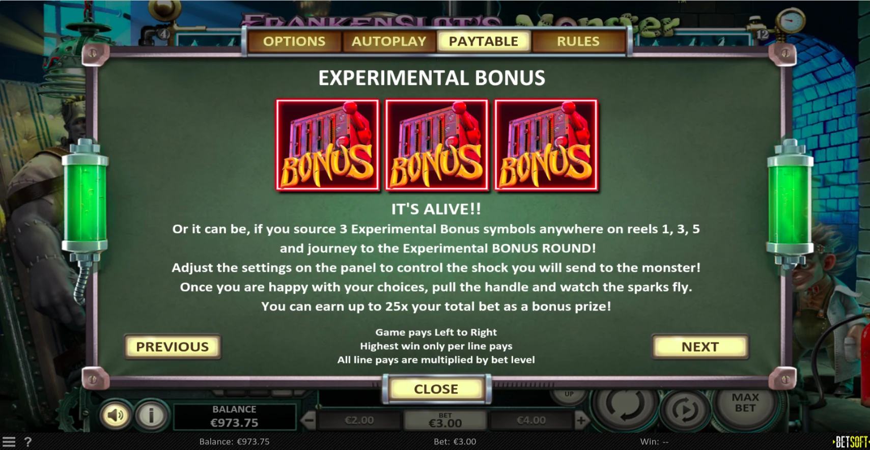Frankenslot's Monster - BetSoft